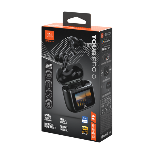 JBL Tour Pro 3 - Black - True Wireless Noise Cancelling earbuds with Smart Charging Case™ - Detailshot 15 image number null